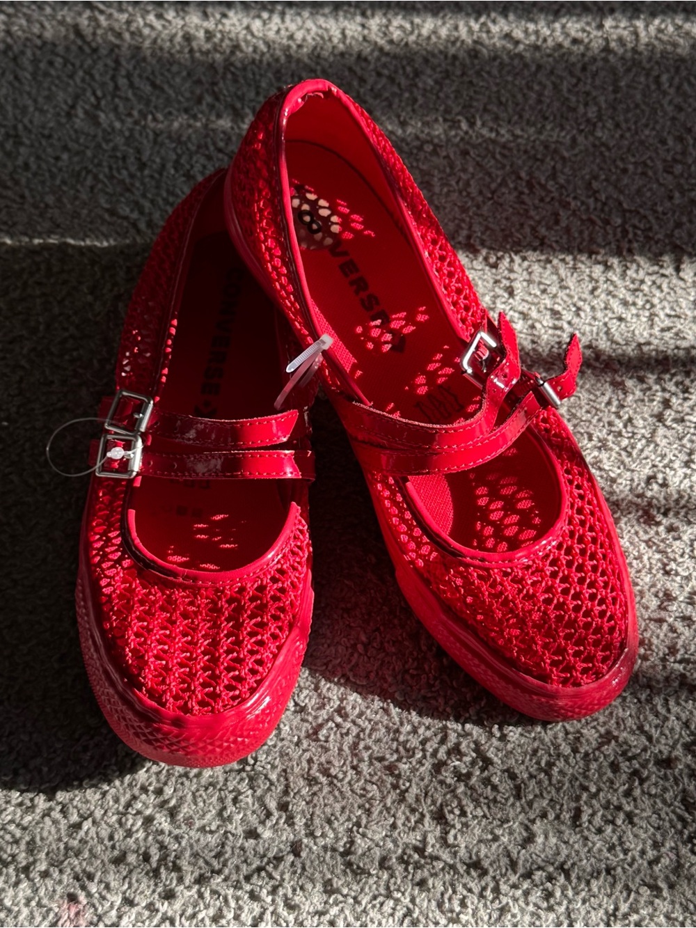 Chuck Taylor All Star Dainty Mary Jane Knit Red Sneakers - Picture 2 of 5